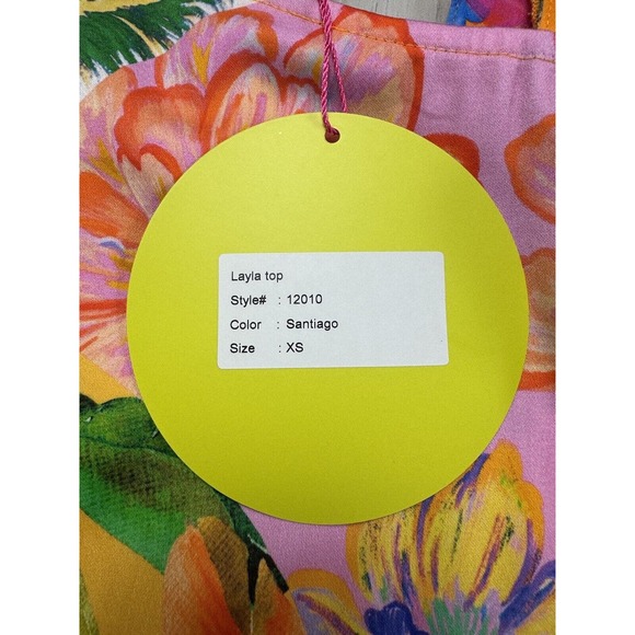 ALDEN ADAIR Layla Top In Santiago NWT Sz XS Tropical Vacation Resort $212 - Picture 5 of 8